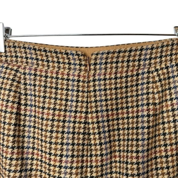 J. Crew Plaid Houndstooth Wool Women’s High Waist Academia Pencil Skirt Sz 4 - Picture 9 of 12